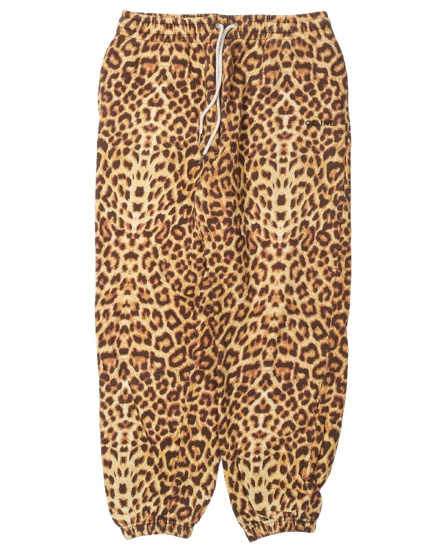 Leopard Sweat Pant Classic Pleated Pants