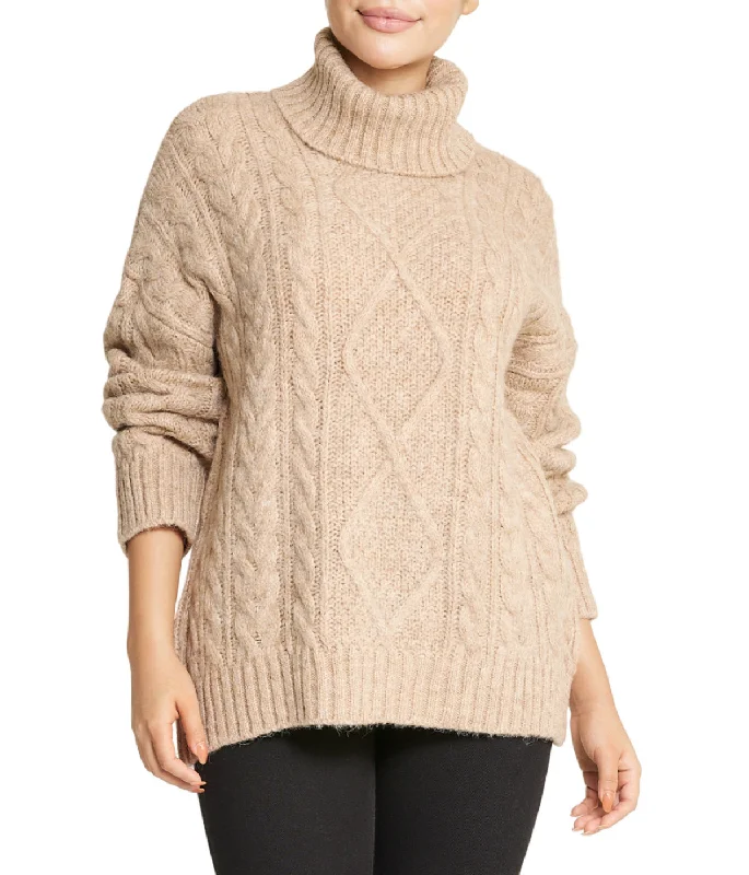 Cable Turtleneck Sweater Stylish Fashionable Trendy