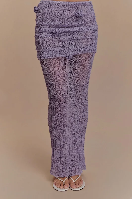 Orianna Orchid Knit Maxi Skirt - Orchid pencil skirt chic