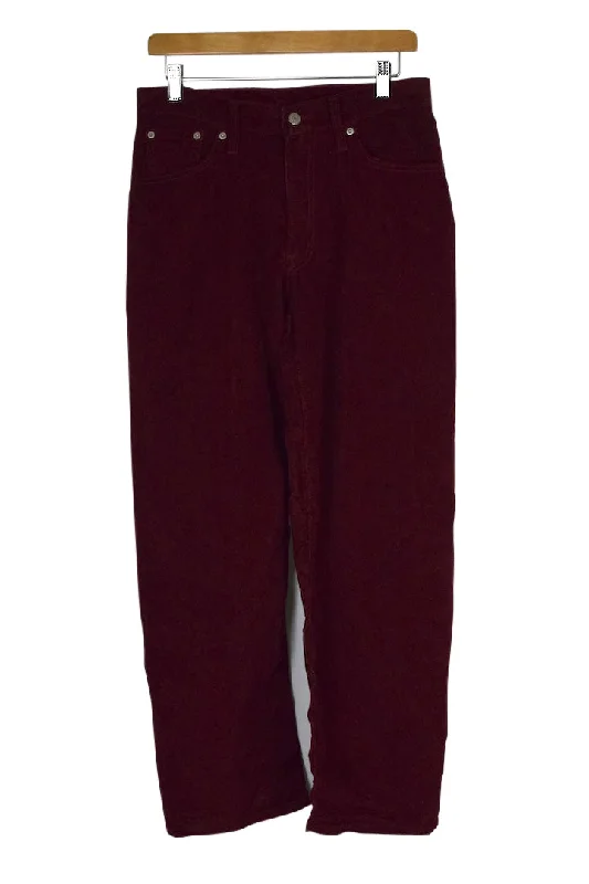 Red Levi Strauss Brand Corduroy Pants Cozy Maternity Pants