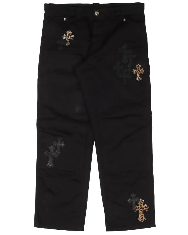 Multi-Cross Double Knee Pants Fashionable Sporty Pants