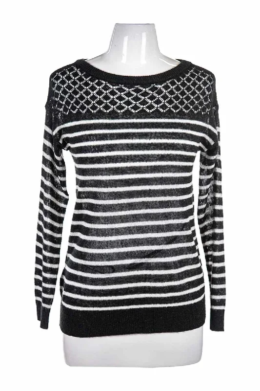 Ann Taylor LOFT Sweater Herringbone Houndstooth Plaid