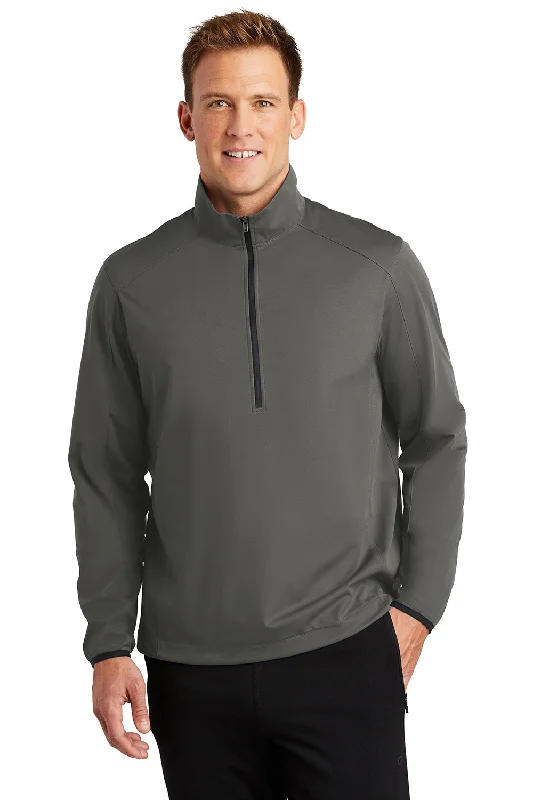 Port Authority Mens Active Wind & Water Resistant 1/4 Zip Jacket - Steel Grey Denim Jacket Leather Jacket Suede Jacket