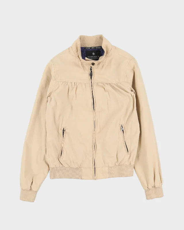 Maison Scotch Beige Harrington Jacket - S Herringbone Jacket Checkered Jacket Solid Jacket