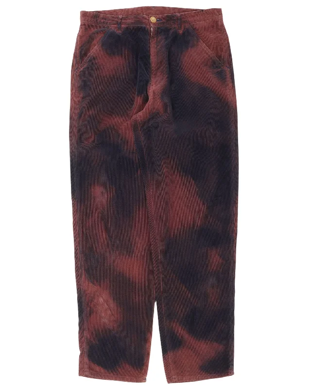 Corduroy Bleached Pants Comfy Cargo Trousers