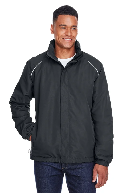 Core 365 Mens Profile Water Resistant Full Zip Hooded Jacket - Carbon Grey Rayon Jacket Velvet Jacket Corduroy Jacket