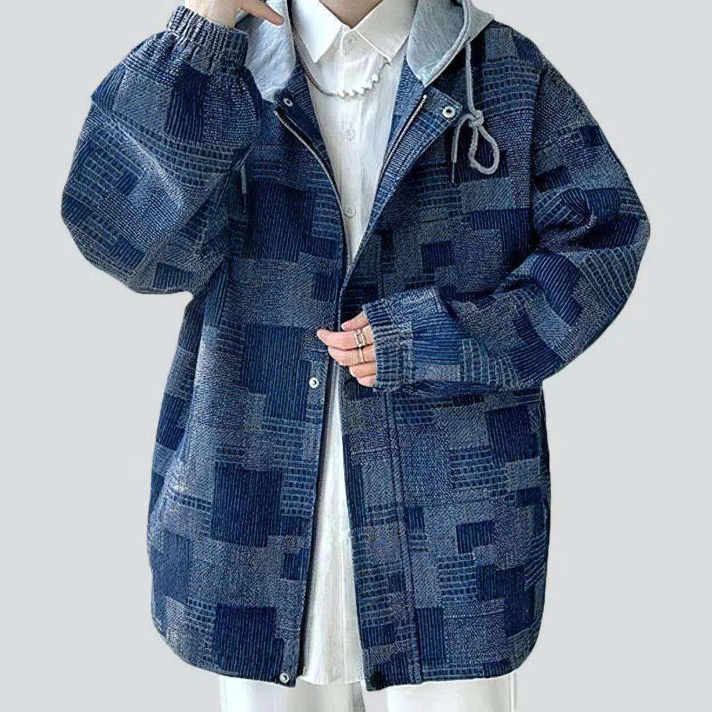 Boho oversized men's jean jacket Knit Jacket Woven Jacket Fleece Jacket