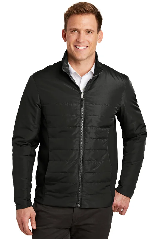 Port Authority Mens Collective Wind & Water Resistant Full Zip Jacket - Deep Black Nylon Jacket Polyester Jacket Spandex Jacket