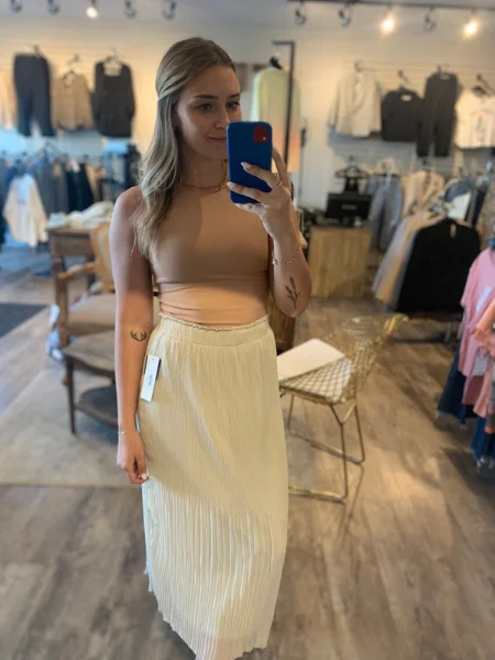 RD Style Pamela Release Pleat Skirt silk skirt lustrous