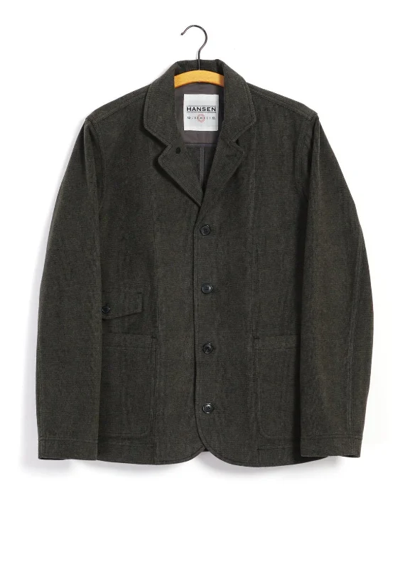 JASPER | Casual Everyday Jacket Blazer | Greenish Faux Fur Fabric Real Fur Fabric Shearling Fabric