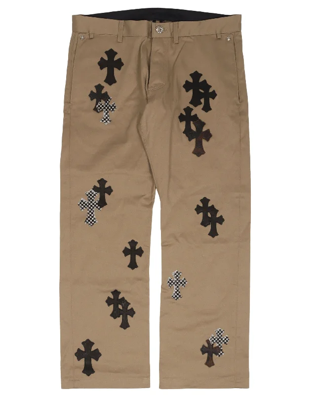 Cross Patch Chino Pant Stylish Paperbag Waist Pants