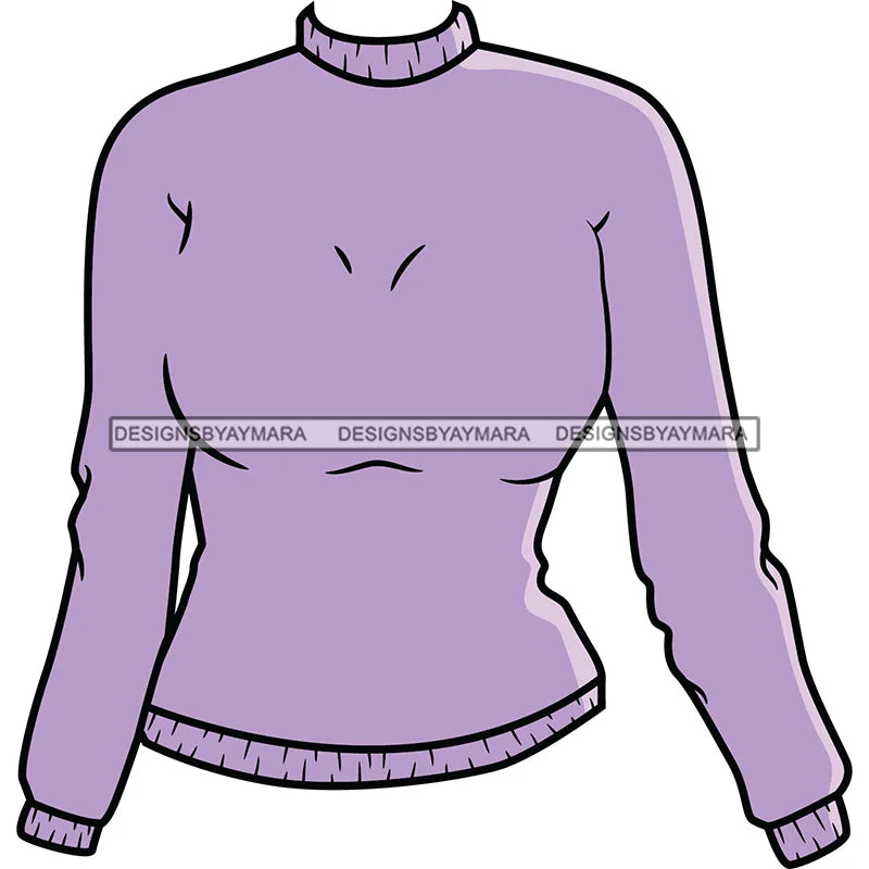 Purple Lilac Sweater SVG JPG PNG Vector Clipart Cricut Silhouette Cut Cutting Fitted Loose Oversized