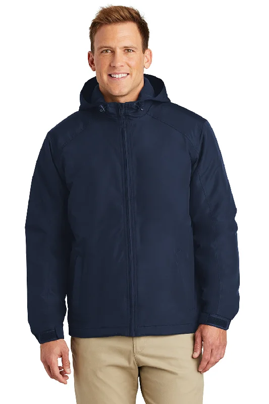 Port Authority Mens Charger Wind & Water Resistant Full Zip Hooded Jacket - True Navy Blue Striped Jacket Polka Dot Jacket Floral Jacket