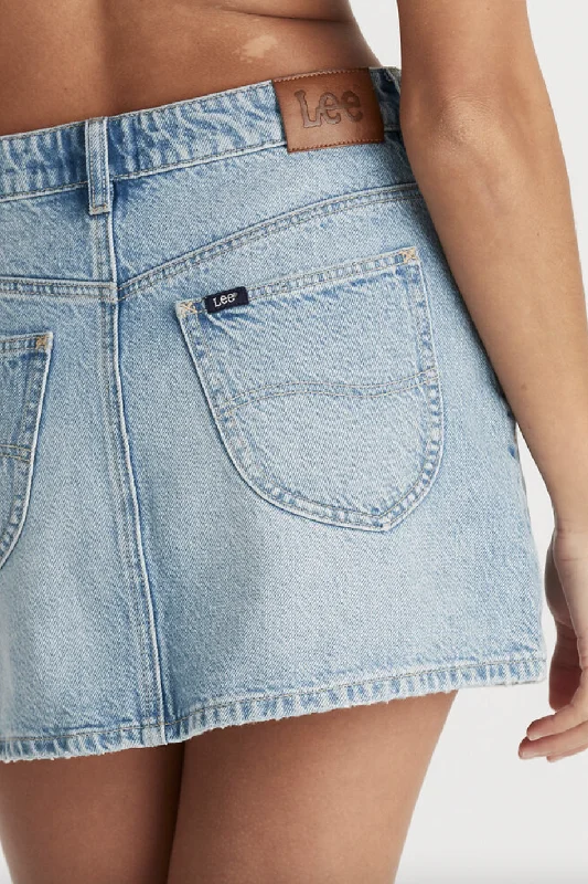 LEE RELAXED MINI SKIRT - CRYSTAL BLUE leather skirt bold