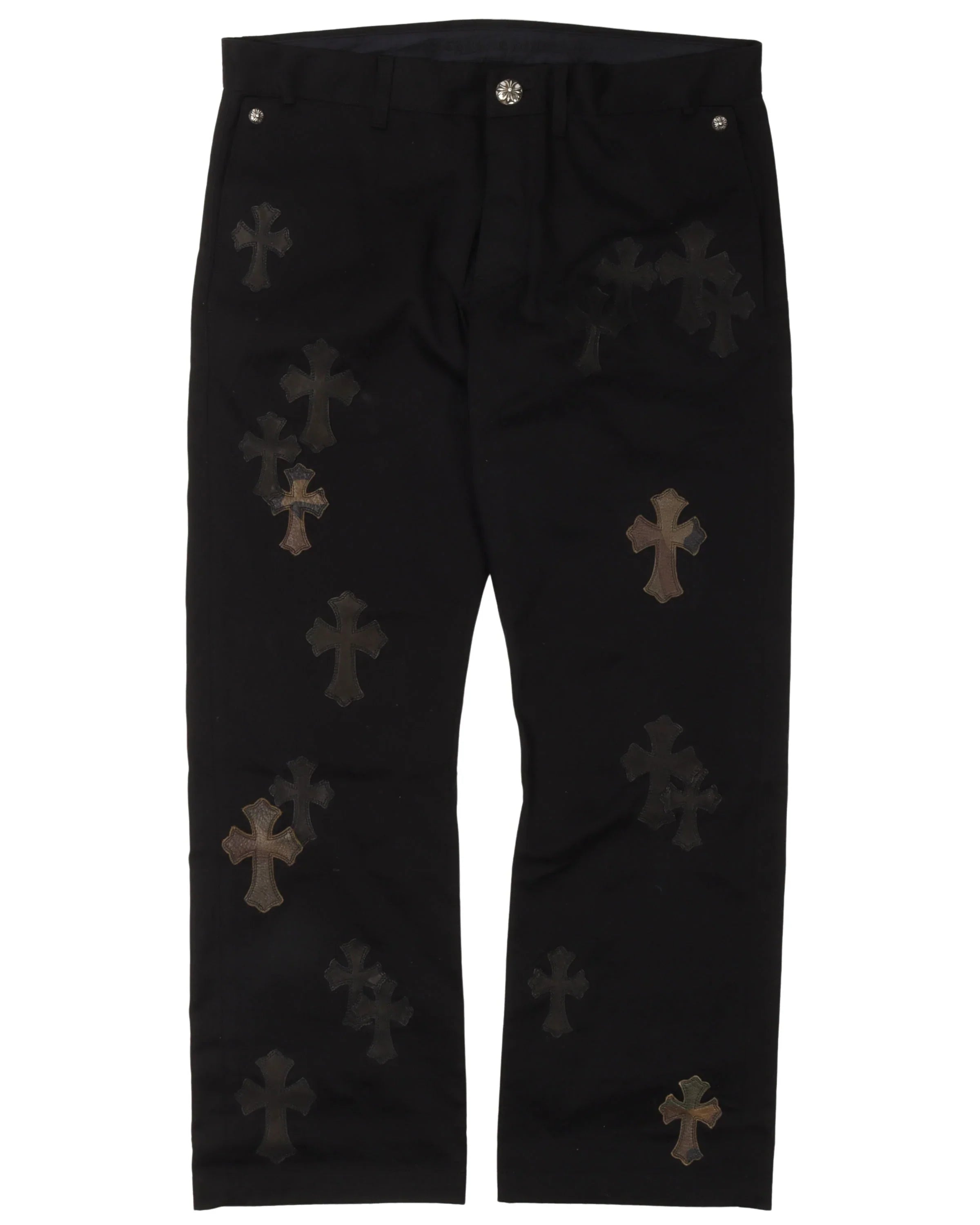 Camo Cross Patch Pants Chic Checkered Pants