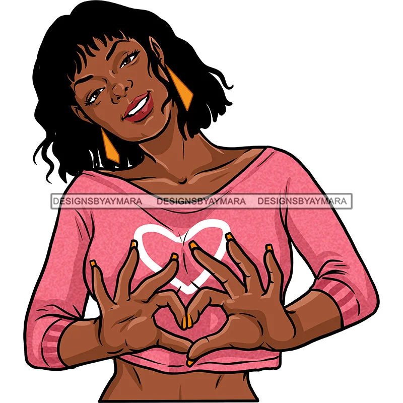 Young Queen Giving Love Sign  In Pink Sweater JPG PNG  Clipart Cricut Silhouette Cut Cutting Chenille Blend Fleece Blend Nylon Blend