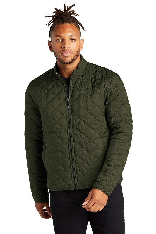 Mercer+Mettle Mens Quilted Water Resistant Full Zip Jacket - Townsend Green Hoodie Zip-Up Jacket Button-Up Jacket
