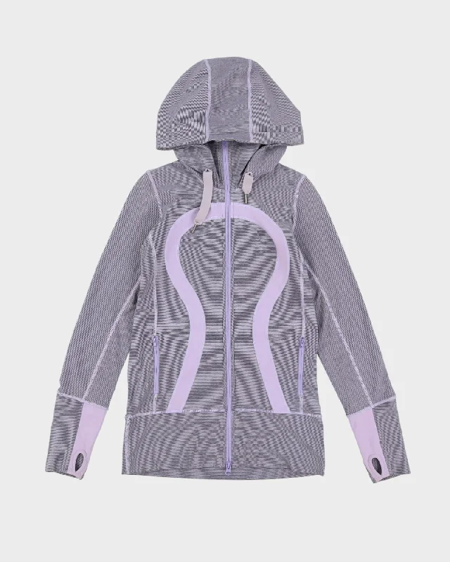 Lululemon Light Purple Full-Zip Hooded Thermal Track Jacket - S Oversized Jacket Tailored Jacket Straight Jacket