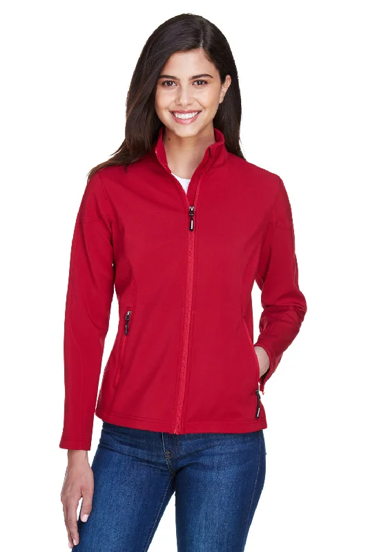 Core 365 Womens Cruise Water Resistant Full Zip Jacket - Classic Red Tiered Jacket Buttoned Jacket Zippered Jacket