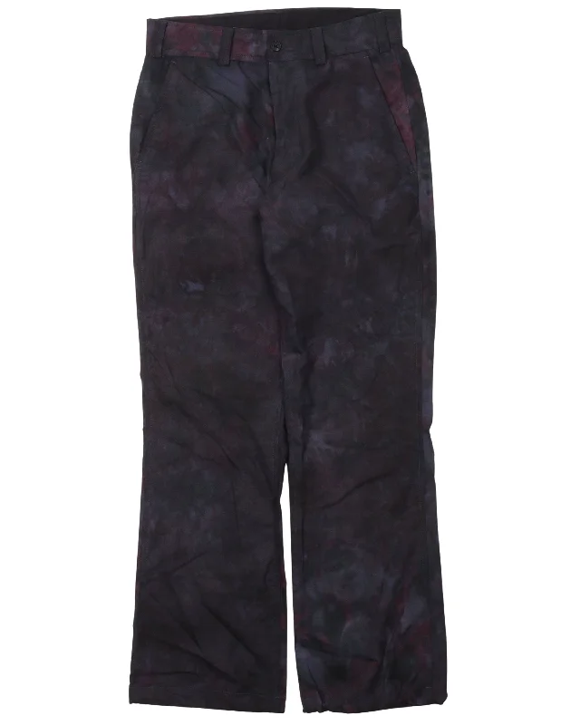 Tie Dye Wool Pants High-Waist Trousers