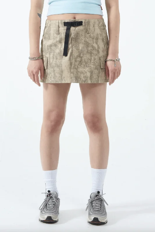 WORSHIP SUPPLIES FIVE POINTER MINI SKIRT - SANDY TAUPE wool skirt sturdy