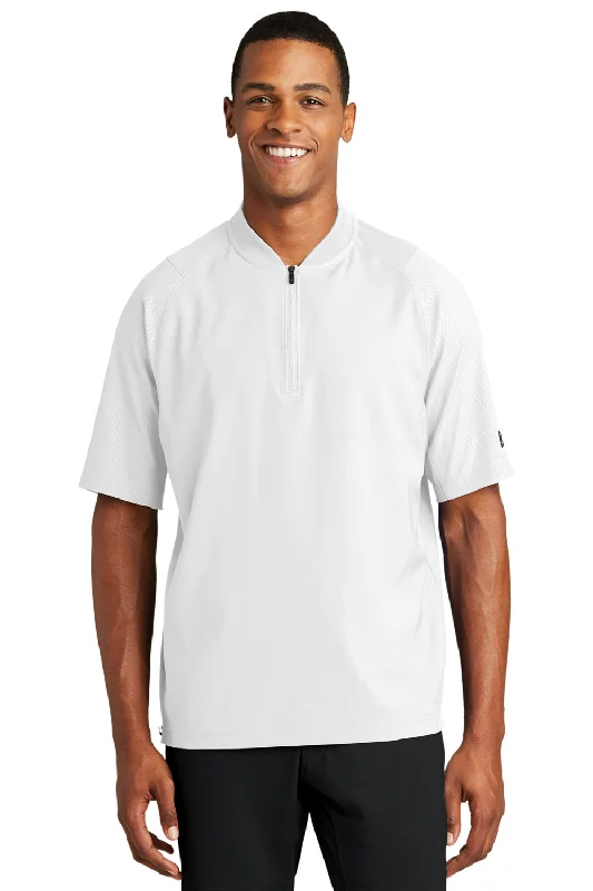 New Era Mens Cage Wind & Water Resistant 1/4 Zip Jacket - White Chenille Jacket Brocade Jacket Lace Jacket