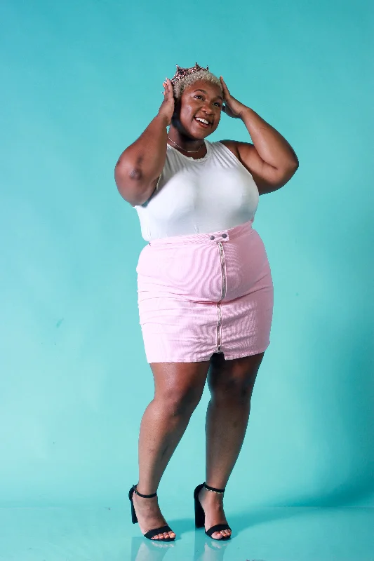 Marissa Plus Size Corduroy Mini Skirt silk skirt smooth