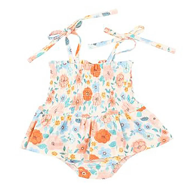 Angel Dear Smocked Bubble with Skirt Flower Cart corduroy skirt textured