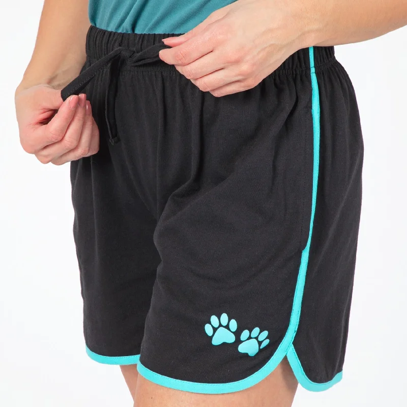 Paw Print Accent Trim Shorts