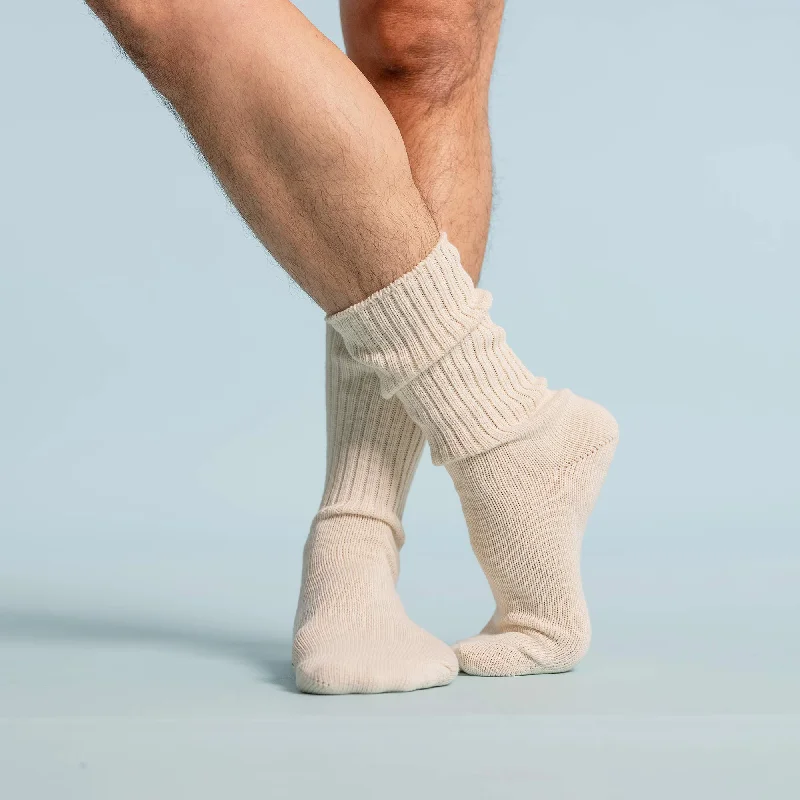 WILLIAMSBURG 99.8% Organic Cotton Allergy Crew Socks (Grown & Made in USA) (Non-Confining) (1 Pair)