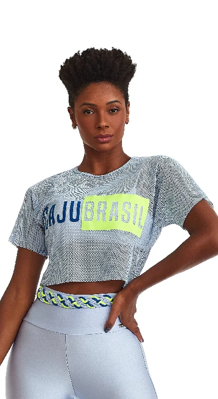 Cropped Top Cajubrasil - Blue & Green