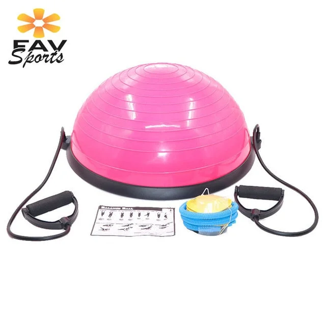 58cm Yoga Balance Ball Gym Workout Ball Pilates Half Yoga Ball Exercises Training Fitball With Strings & Pump