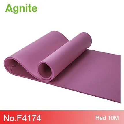 Agnite 4174 professional slip-proof NBR yoga mat 10mm for fitness cushion quality gymnastics exercise matress sport carpet strap