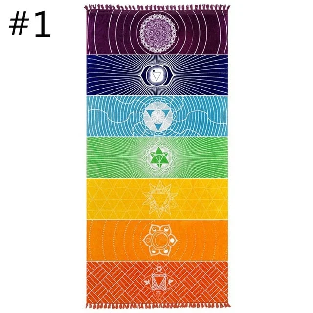 New Rainbow Stripes Yoga Blankets Mandala Beach Towel Yoga Mat Bohemia Mandala Blanket Pilates Towel Wall Hanging Mat