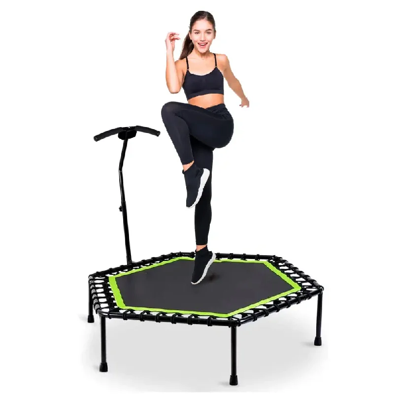 Deluxe Fitness Trampolin mit Griff, 3-stufig höhenverstellbar, mit Schaumstoff ummantelt, strapazierfähig