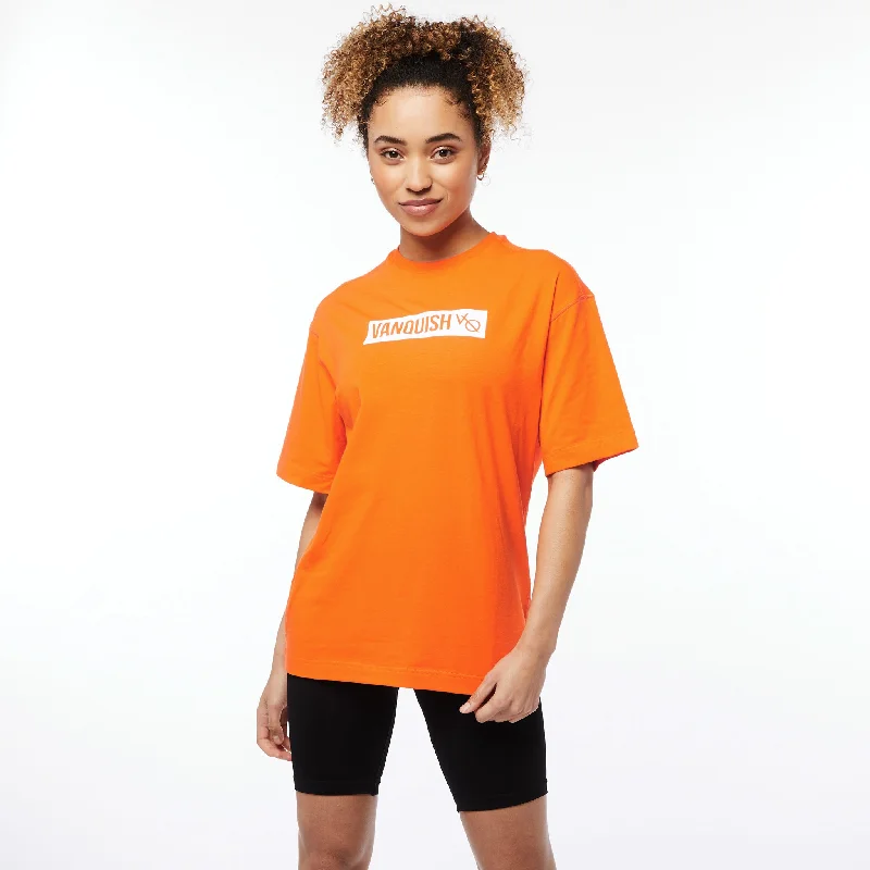 Vanquish Unisex Box Logo Orange Oversized T Shirt