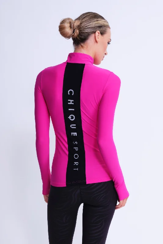 Desire Half-Zip Top in Fuchsia