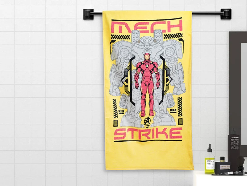 Yellow 100% Cotton Bath Towel - Disney Ironman By Spaces